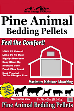 Pine Animal Bedding Pellets front of bag